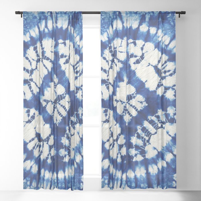 South Seas Samoa Shibori Tie Dye Sheer Curtain By Vagabond Folk