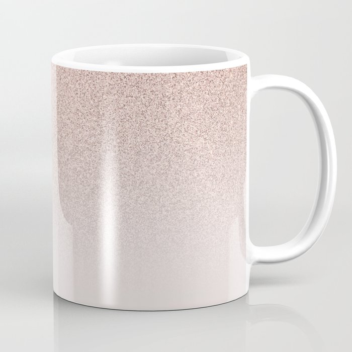 Modern Blush Pink Rose Ombre Glitter Gradient Coffee Mug