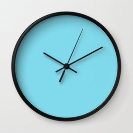 From The Crayon Box Sky Blue - Pastel Baby Blue Solid Color / Accent Shade / Hue / All One Colour Wall Clock
