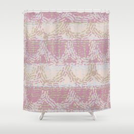 Pink impressionism dab wave pattern Shower Curtain