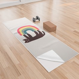 Cat with rainbow Yoga Towel