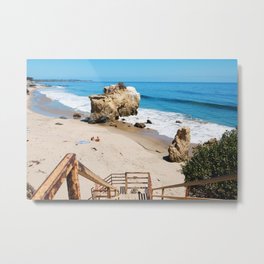 El Matador State Beach Stairs Metal Print | Photo, Fish, Blue, Ocean, Elmatador, Sunny, Caves, Rocks, Sand, Couple 