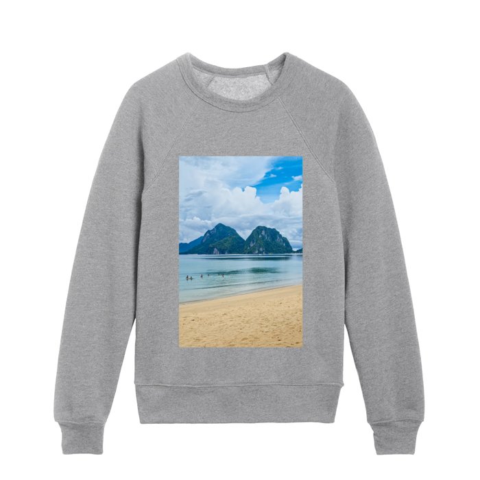 Marimegmeg Beach, El Nido, Palawan, Philippines Kids Crewneck