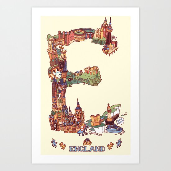 E is for England Art Print