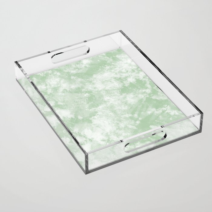 Sage Green Tie Dye Abstract Pattern Acrylic Tray