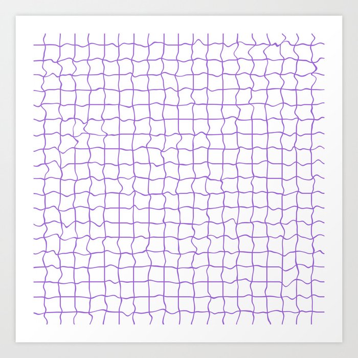Violet minimal geometrical liquid square pattern Art Print