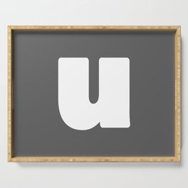 u (White & Grey Letter) Serving Tray