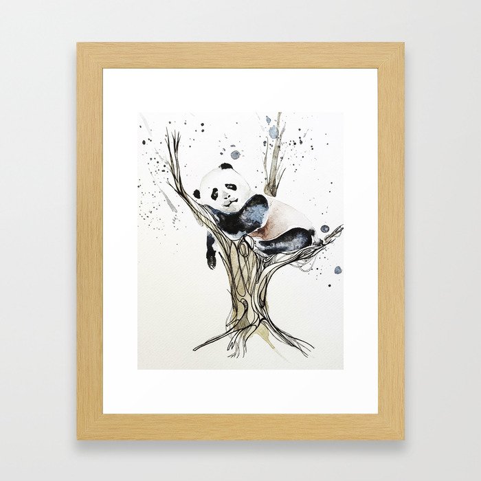 Panda in the Tree Framed Art Print