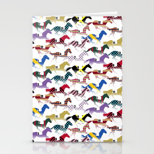 Off to the Horse Races Jockey Silk Pattern Stationery Cards