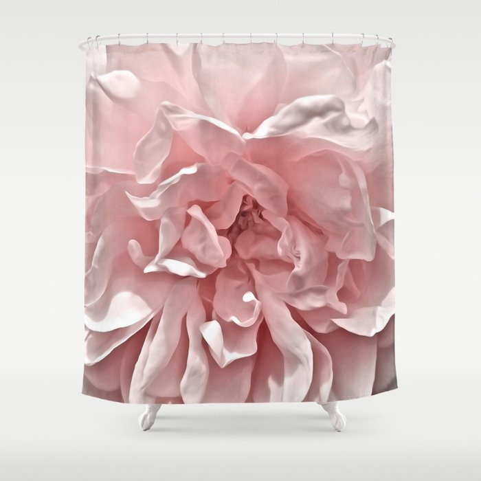 Pink Blush Rose Shower Curtain By, Shower Curtain Pink