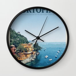 Visit Portofino Wall Clock