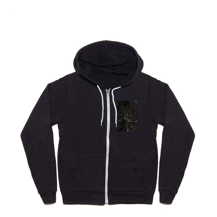 USA, Paterson City Map Full Zip Hoodie