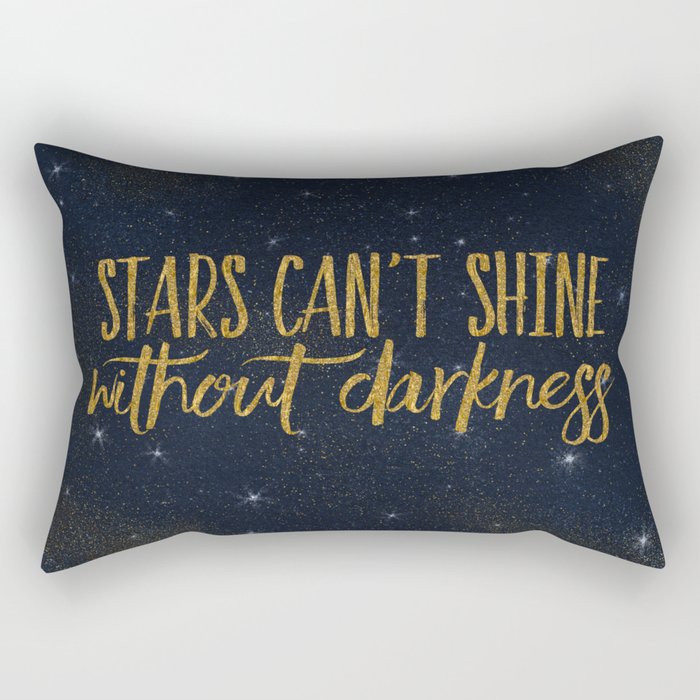 Stars- Darkness - sparkling gold glitter effect night typography Rectangular Pillow