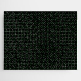 Christmas Fraser Fir Tree Green and Black Buffalo Check Jumbo Pattern  Jigsaw Puzzle