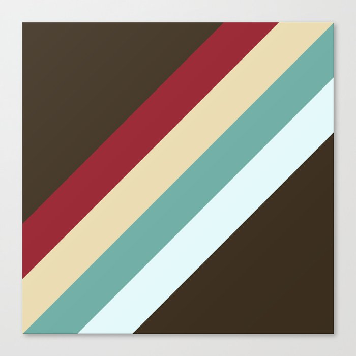 Nanna - Classic Abstract Minimal Retro Style Stripes Canvas Print