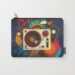 Goodtime Party Music Retro Rainbow Turntable Graphic Carry-All Pouch