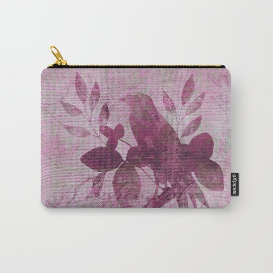 Paradiese Bird mixed media collae art Carry-All Pouch