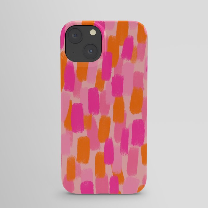Abstract, Paint Brush Effect, Orange and Pink iPhone Case