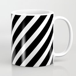 Black and White Diagonal Stripes Coffee Mug
