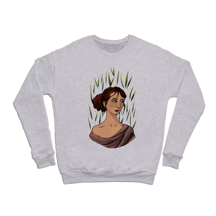 Girl with palm leaves Crewneck Sweatshirt