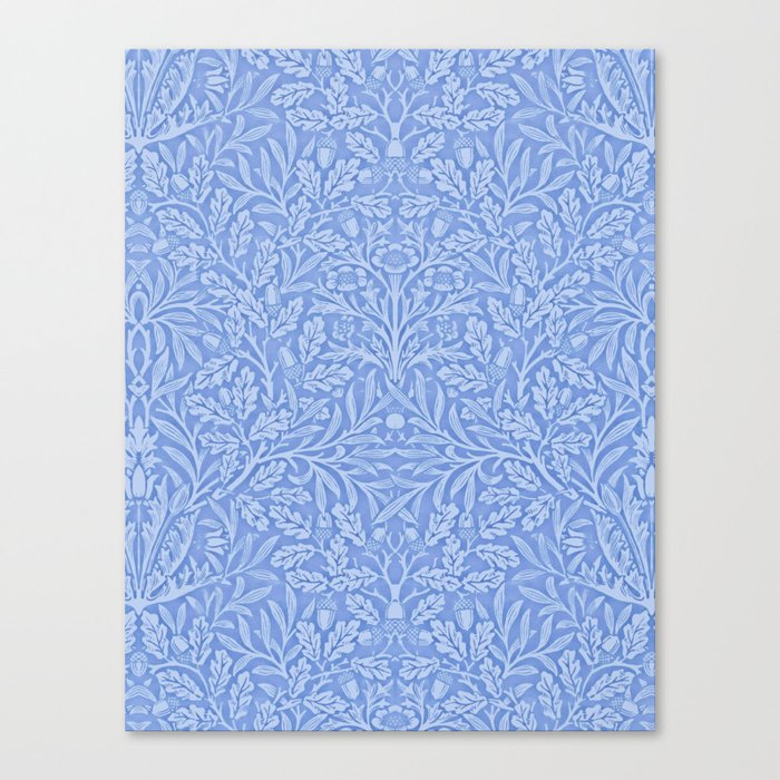 Pure Acorn- William Morris - Blue Seamless Pattern Adaption Canvas Print