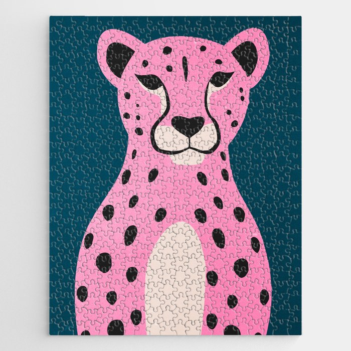 The Stare: Night Race Pink Cheetah Edition Jigsaw Puzzle
