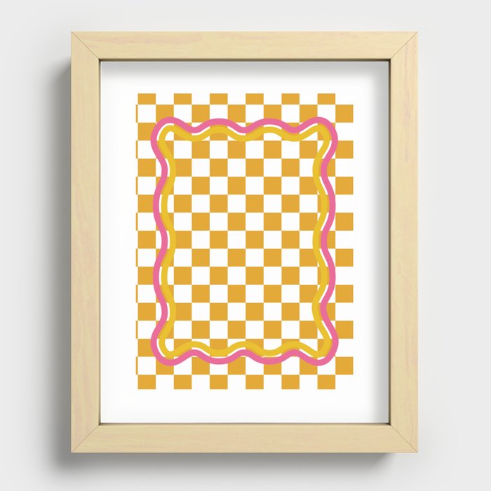 Yellow Checkerboard Recessed Framed Print