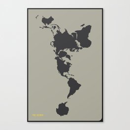 Dymaxion Map - Greys Canvas Print