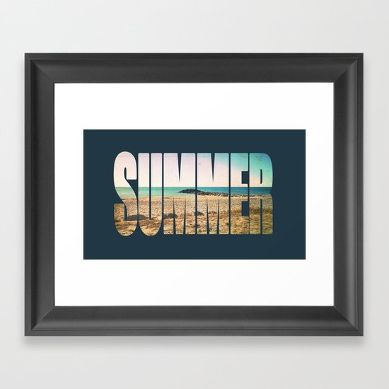Summer - Frontignan beach in southern france - seascape Framed Art Print