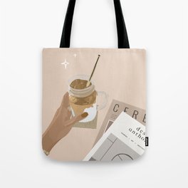 Dalgona Coffee Tote Bag | Iced, Instagram, Dalgona, Korean, Pattern, Modern, Architecture, Flatlay, Coffee, Drawing 