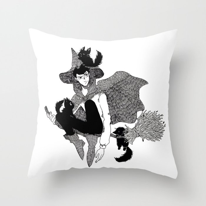 The Wizard of Cats Throw Pillow