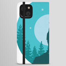 the wolf roars at the full moon iPhone Wallet Case