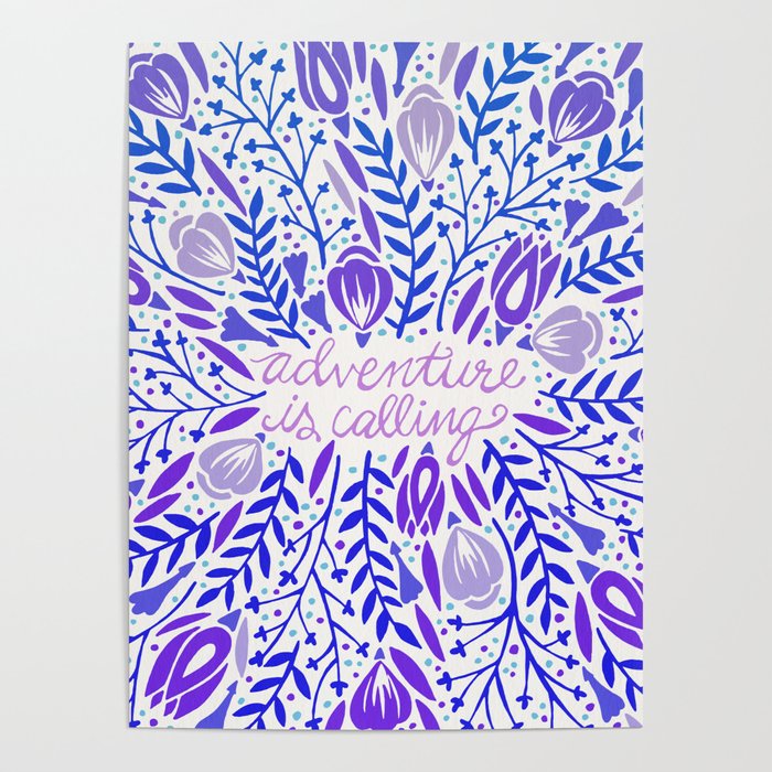 Adventure is Calling – Purple & Periwinkle Palette Poster