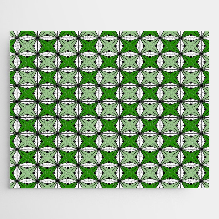 Abstract geometric pattern - green. Jigsaw Puzzle