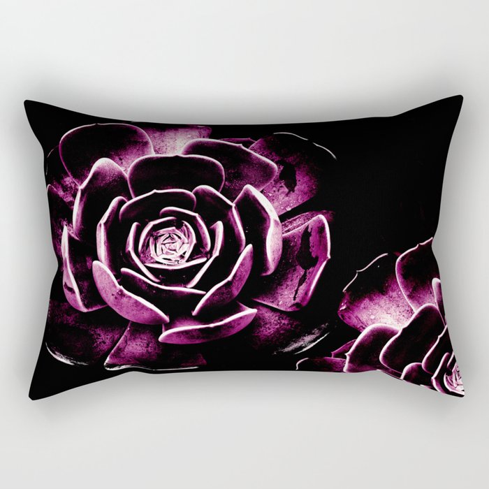 Pink Succulent Rectangular Pillow