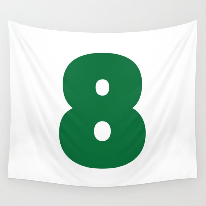 8 (Olive & White Number) Wall Tapestry