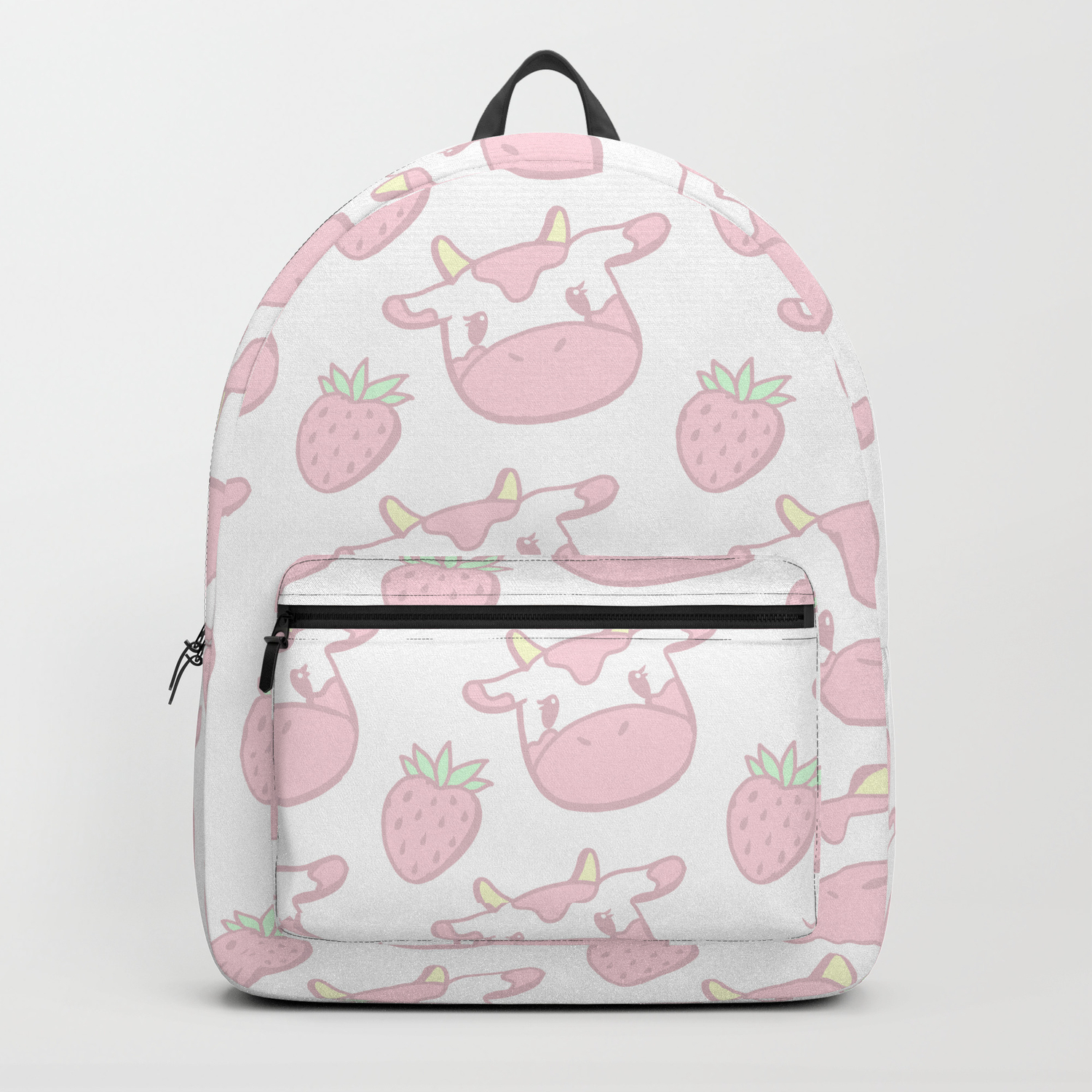Strawberry Cow Backpack By Spindolphin Society6 White and black cow, holstein friesian cattle cow aurochs desktop, cow, animals, cow goat family, 4k resolution png. strawberry cow backpack by spindolphin
