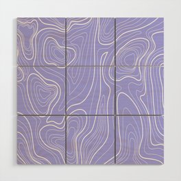 Lavender Solid Topographic Map Geometric Pattern Wood Wall Art