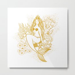 Fantasy Spiritual Magic Mermaid Mystical Siren - Sirena Mágica Espiritual Metal Print