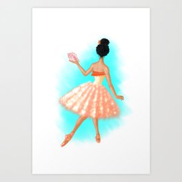 Chosen One Art Print | Seashell, Painting, Ballerina, Balletdancer, Digital, Girl, Sea, Orange, Polynesian, Culture 