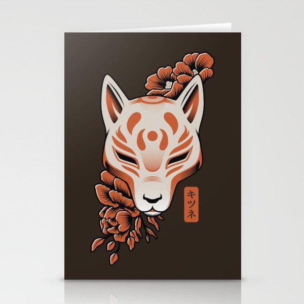 Kitsune Japanese Fox Mask Stationery Cards