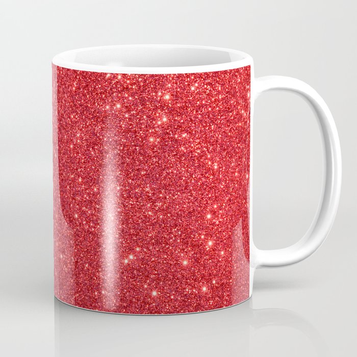 Ruby Red July Leo Birthstone Shimmering Glitter Coffee Mug
