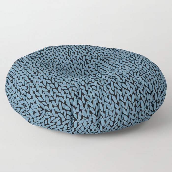 Hand Knit Niagra Blue Floor Pillow