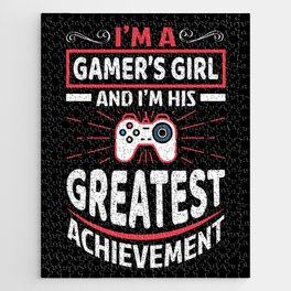 Funny Gamer's Girl Greatest Achievement Quote Jigsaw Puzzle