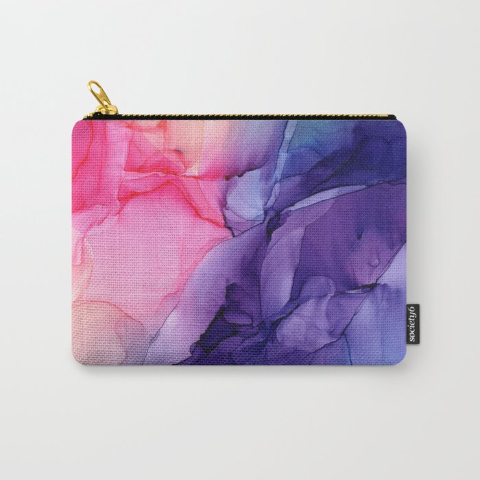 Colorful Rainbow Flowing Abstract Vertical Painting Carry-All Pouch