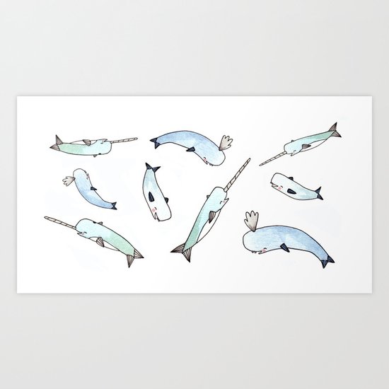 Narwhal Friends Art Print