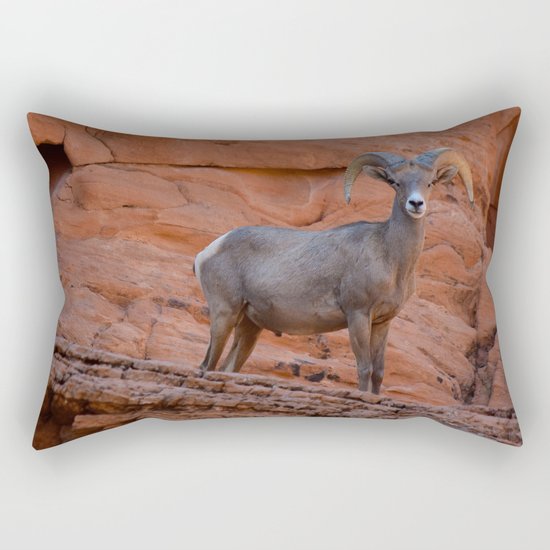 Desert Bighorn - Valley of Fire Rectangular Pillow