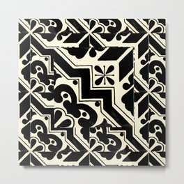 talavera mexican tile in black and white Metal Print | Graphicdesign, Black And White, Digital, Ceramics, Tile, Talavera, Mexican, Pop Art, Style, Spanish 