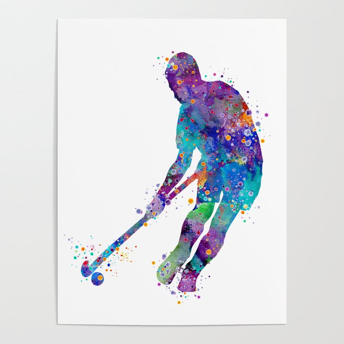Hockey Girl Watercolor Hockey Shirt