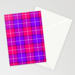 Crazy Pink and Purple Plaid Stationery Card